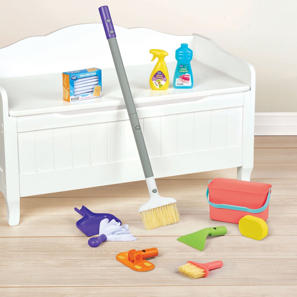 Spark Create Imagine Toddler Pretend Cleaning Play Set Broom MOP Bucket 3 for sale online